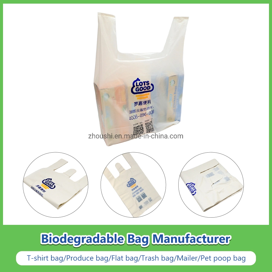 Pbat+Corn Starch,Biodegradable,Compostable Bags,T-Shirt/Hand/Shopping/Roller/Trash Bags/Poly Mailing/Dog Pet Poop/Clothes/Packaging Bags with TUV Certificates