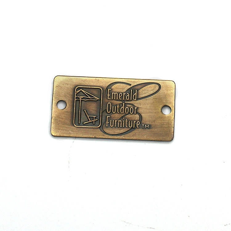 China Factory Wholesale Customized Electroplated Etching Copper Brass/Bronze/Golden/Nickel/Chrome Tag Label for Garment/House/Furniture/Animals