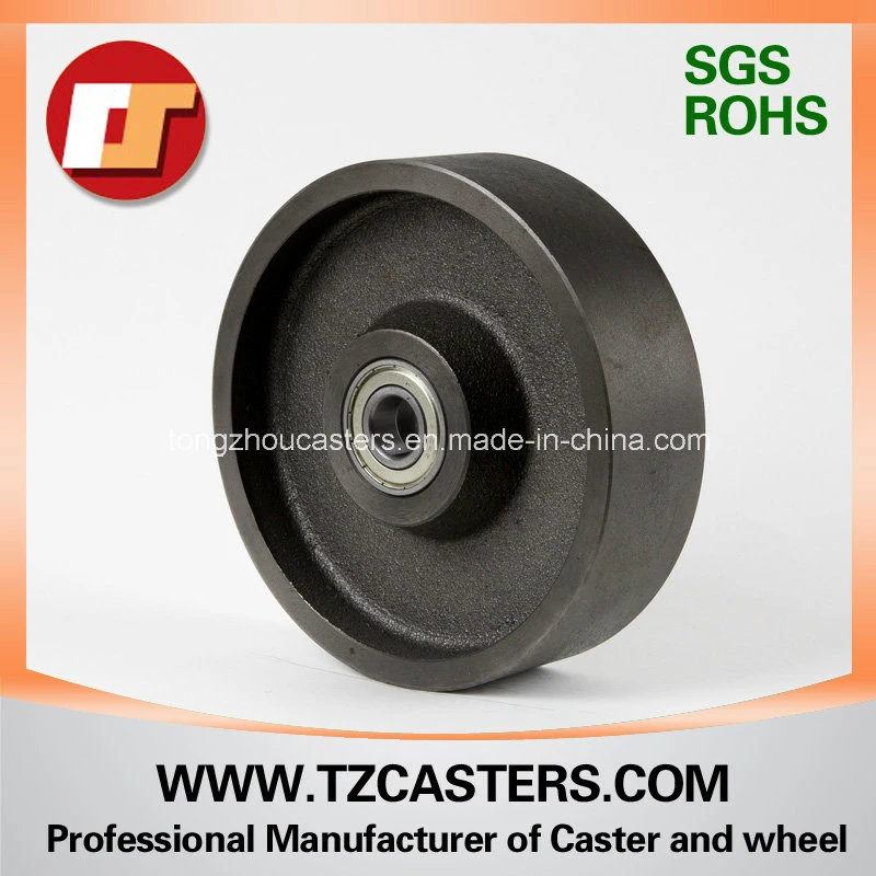 Heavy Duty Rubber on Cast Iron Caster Wheel Black