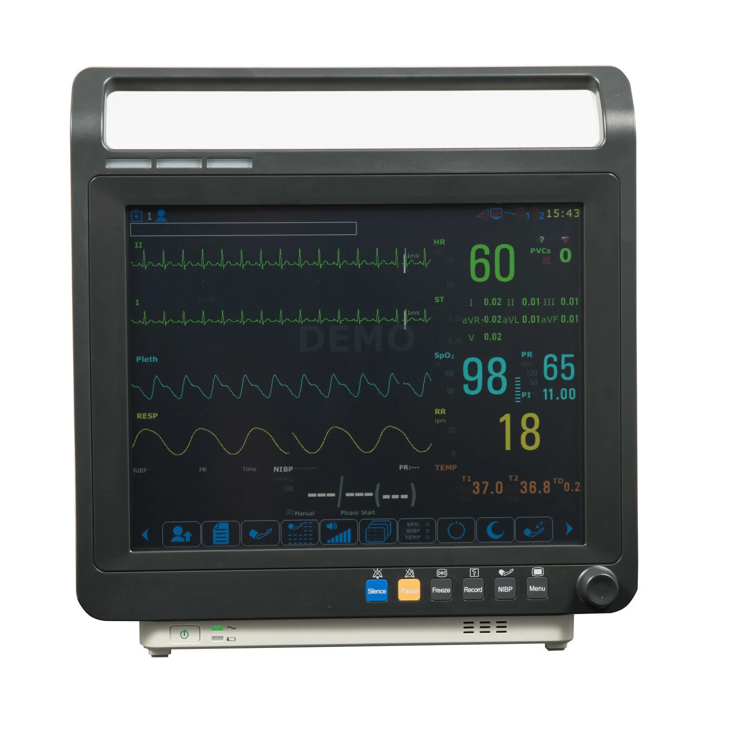 Écran tactile du Moniteur Patient Portable ICU