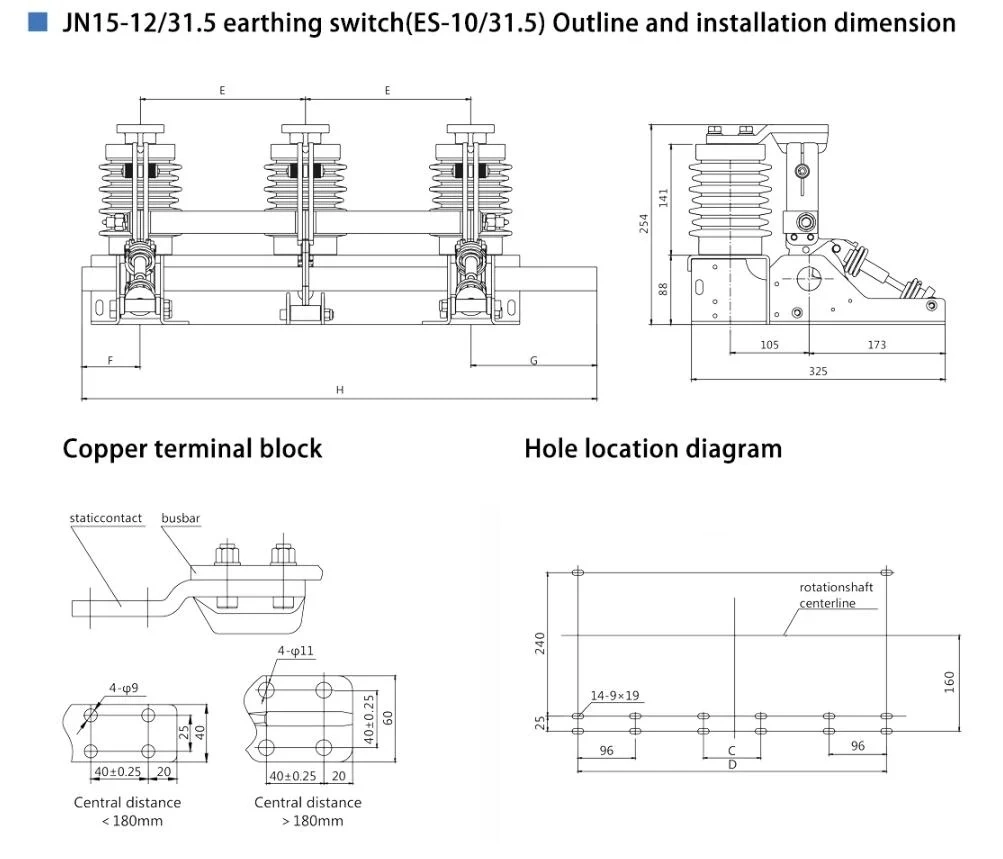 Motorized High Voltage Grounding Switch for Hv Switchgear Top Earthing Switch