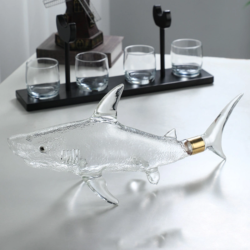 38years Factory Antique Shark Design Creative Decanter Wine Glass Bottle Set 300/1000ml