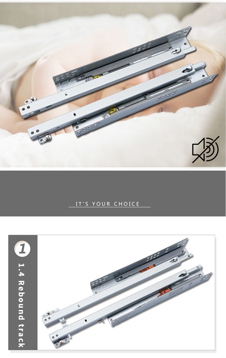 Furniture Hardware Telescopic Channel Ball Bearing Concealed Drawer Slide