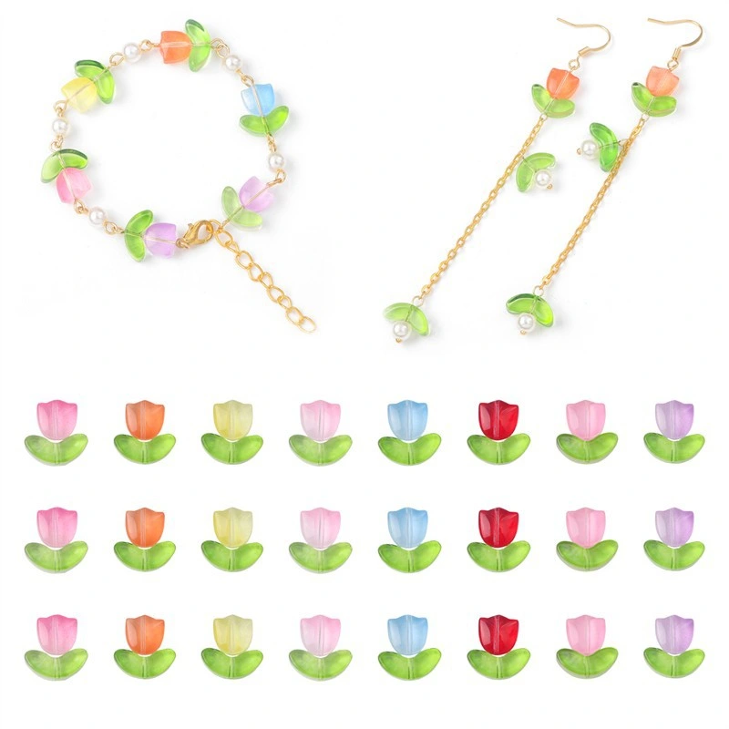 Perlas de cristal Petal material con abalorios Bricolaje Pulsera hecha a mano Accesorios