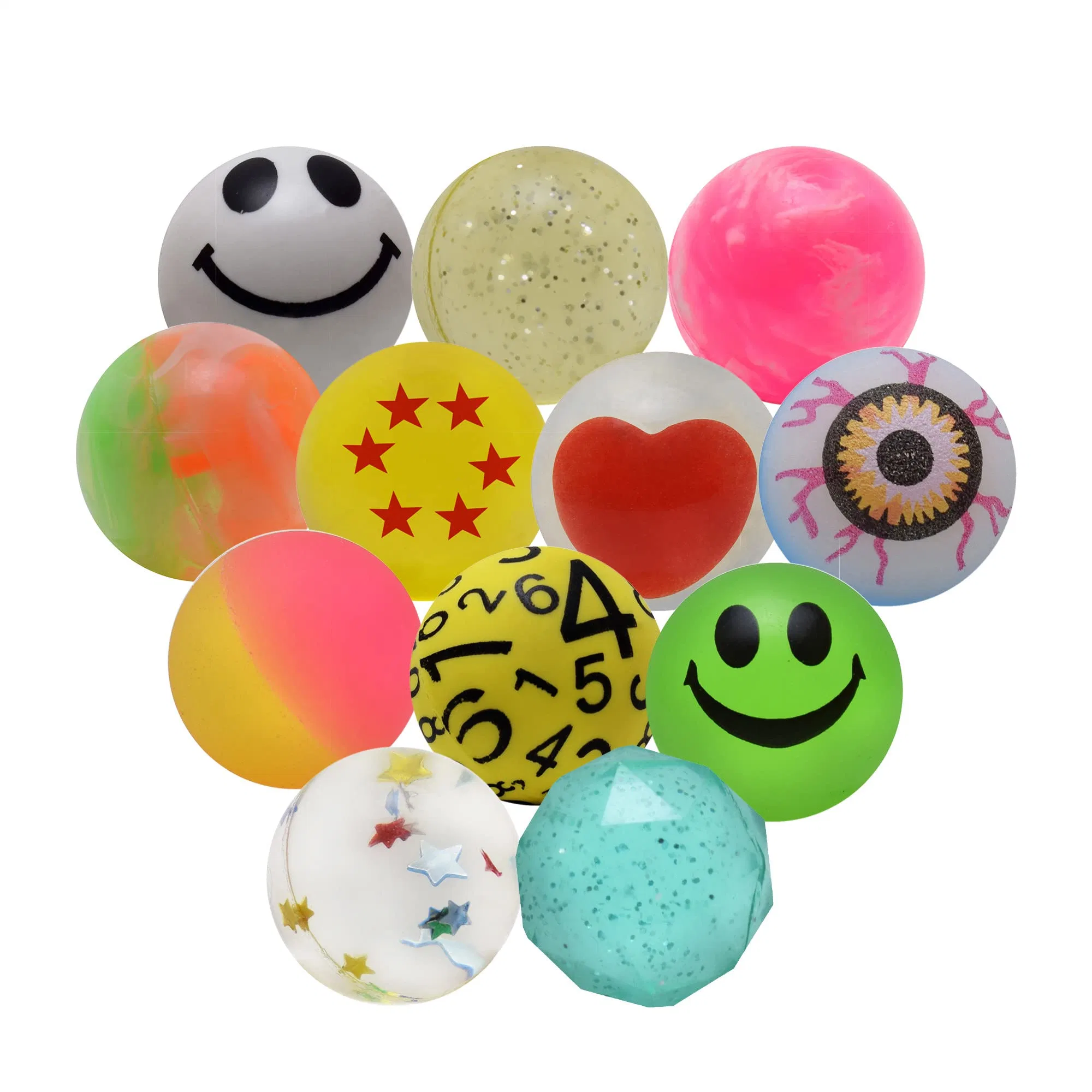 Bouncy Balls for Kids (25mm) - Pack of 12 Assorted High Bounce Rubber Balls with Zipper Pouch - Ideal for Birthday Party Favors, Bag Fillers & Festive Gifts