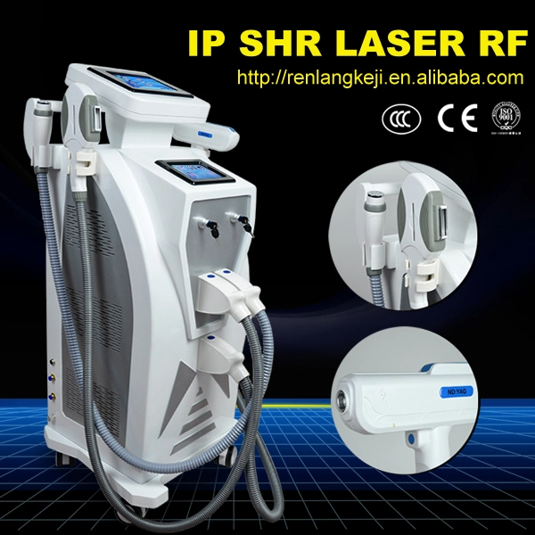 RF 4 en 1+E Lumière +ND L'épilation laser YAG /Dépose de la beauté de la machine de tatouage