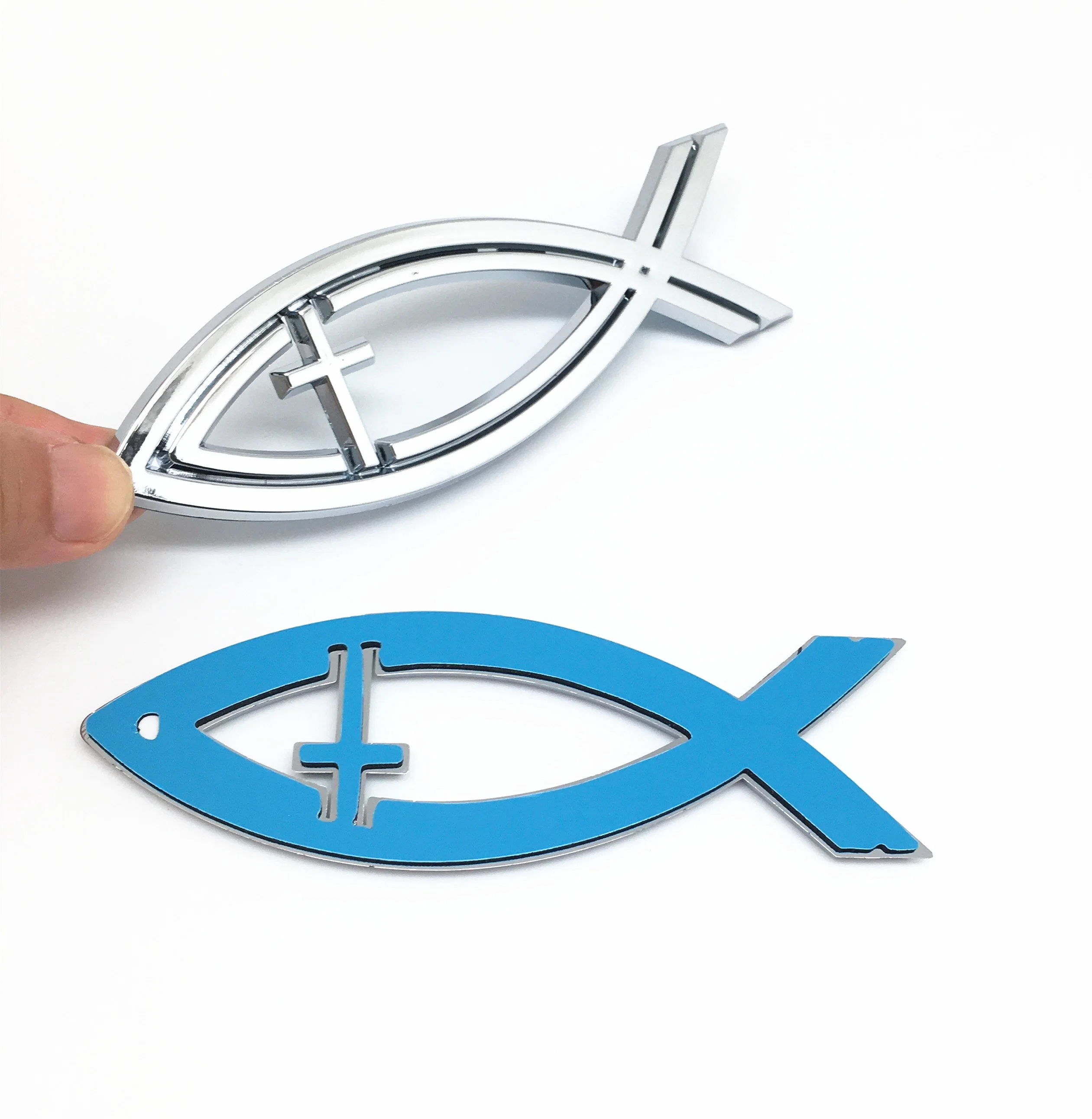 Factory Wholesale/Supplier Customer Logo Fit for 3D Jesus Fish Logo Emblem Decal Badge Sticker Ute Car Christian Religion Gift