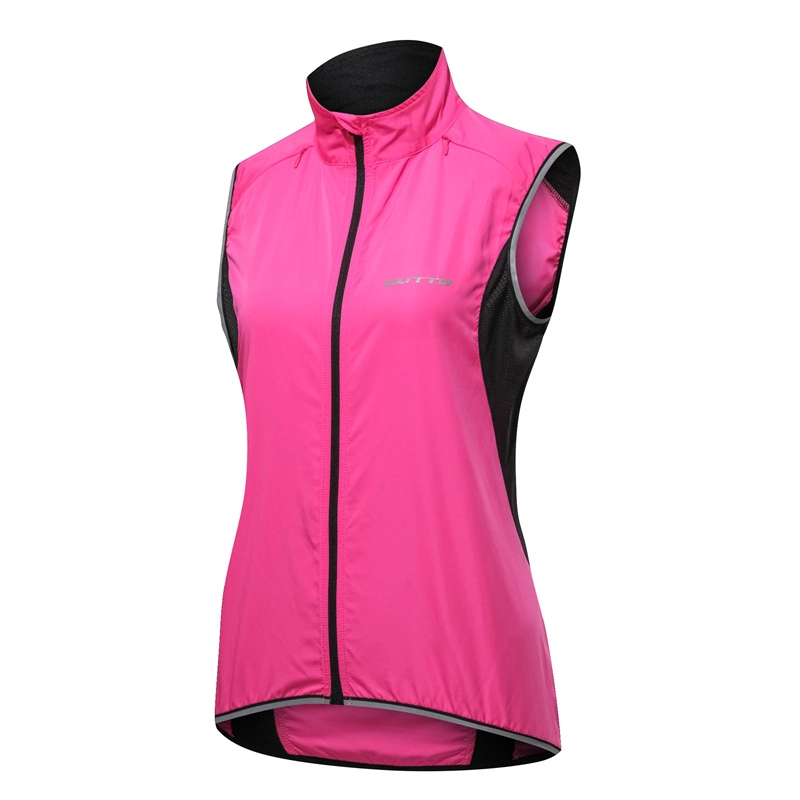 As mulheres' S Andar Vest Vento Impermeável Jaqueta Aluguer Vest Reflective Sports sem mangas Desgaste Ciclismo