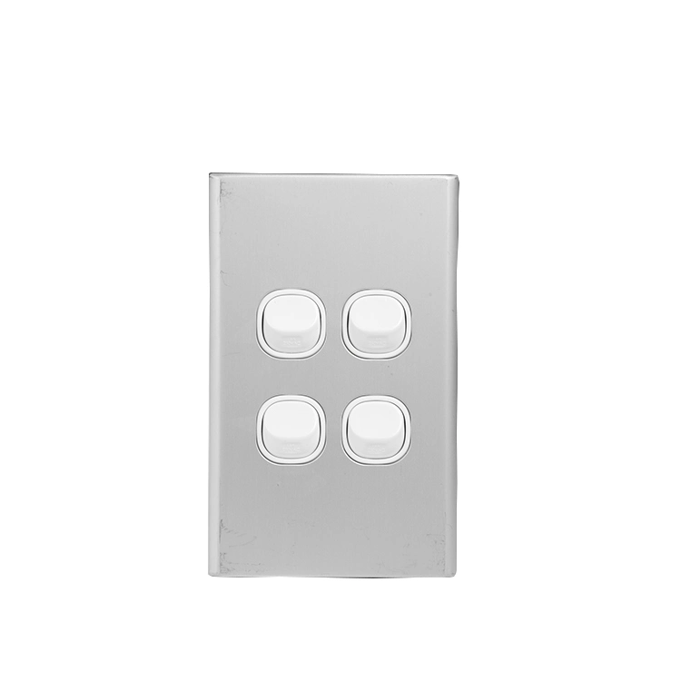 Australia 1 Gang Sliver Vertical Wall Light Push Button Switch