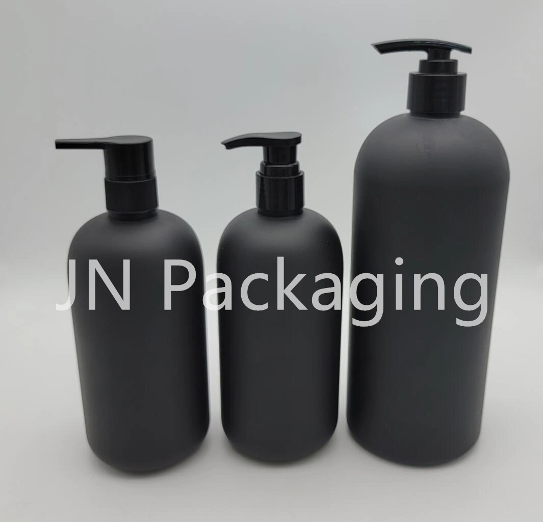 8oz 16oz 32oz Black Pump Spray Bottle 100% PCR Cosmetics Packaging Container Matte Black Boston Bottle