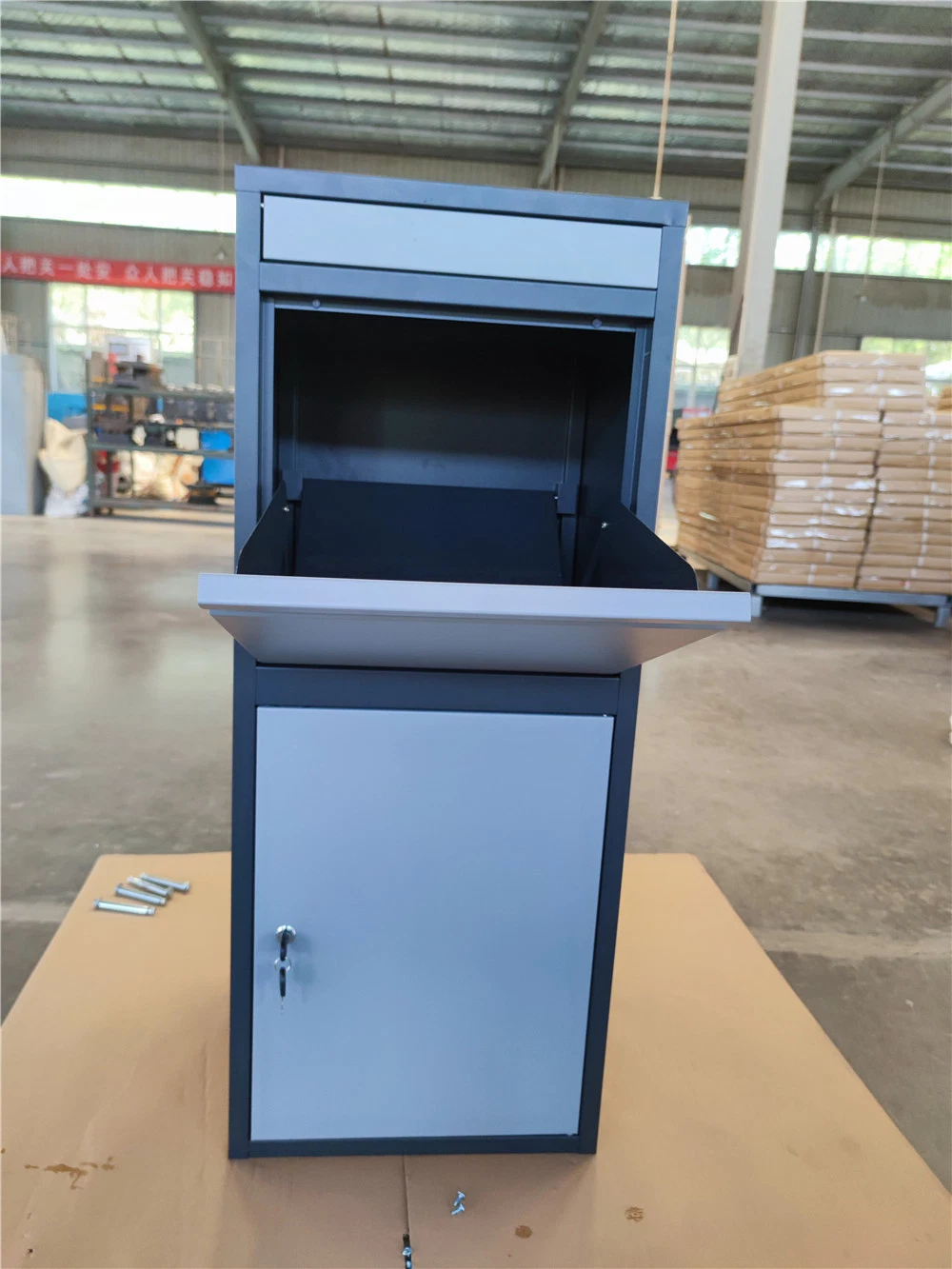 Outdoor Floor Mount Metal Steel Post Mailboxes