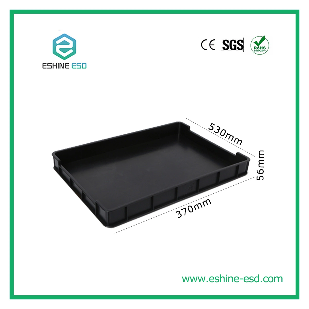 Embalaje de palets de plástico antiestático ESD Carro PCB negro