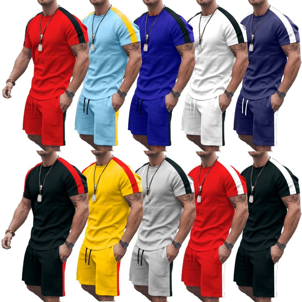 Wholesale/Supplier Tracksuit for Men 2 Piece Set Summer Jogging Sport Suit Patchwork Shorts Set