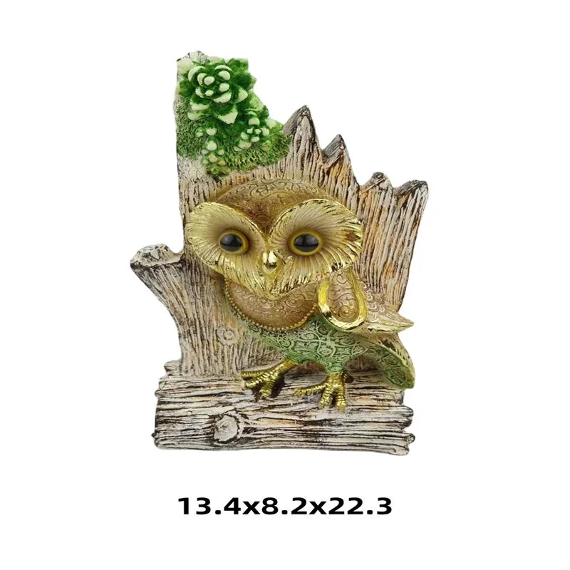 Modern Style Home Gardening Owl Resin Crafts Decor