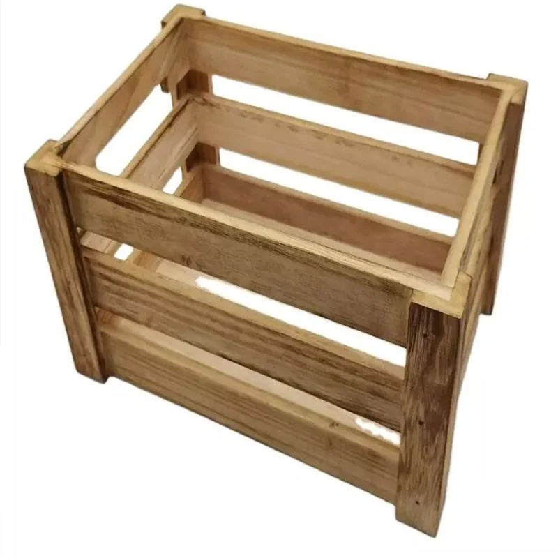 Wooden Box Solid Wood Box Storage Wooden Plain Crate Basket