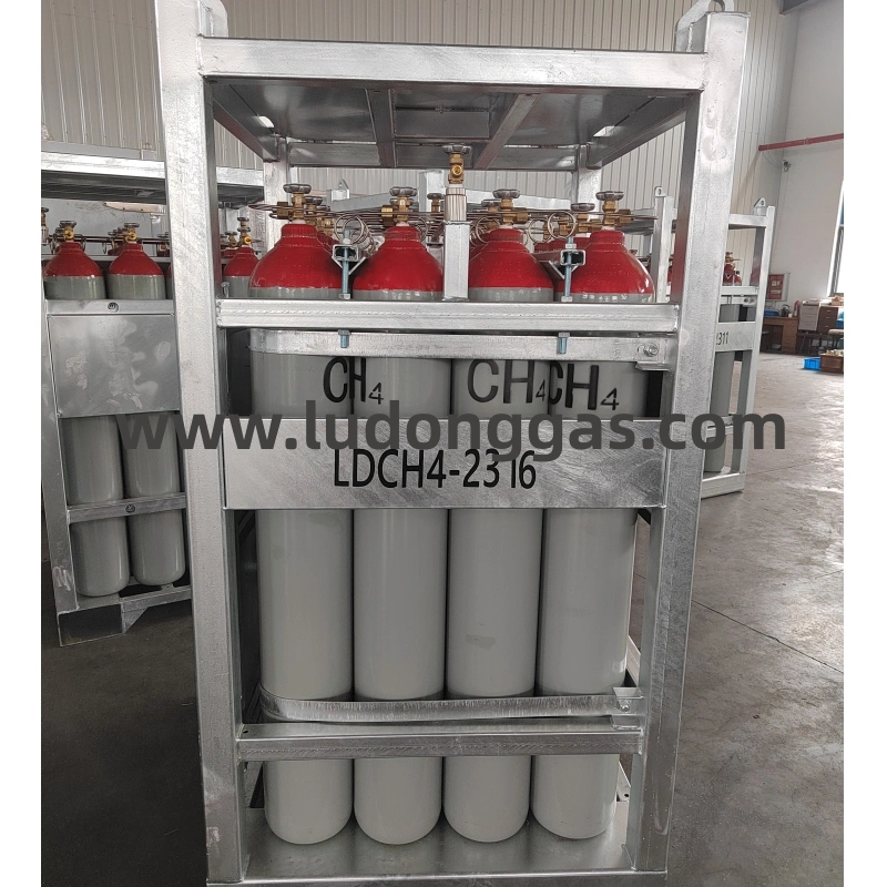 99.999% High Purity CH4 Gas / Methane Gas Filling in 50L Cylinder Quads