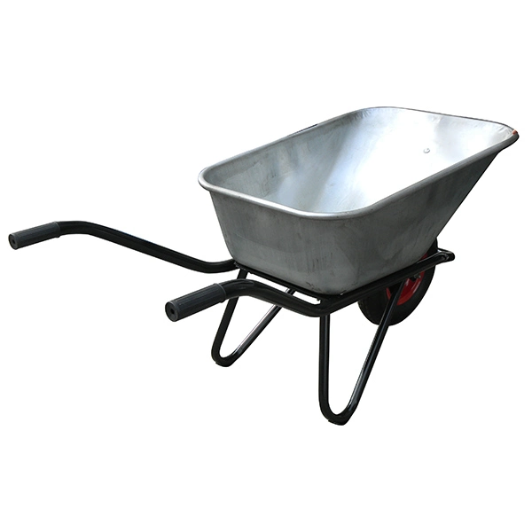 Wb6418 Russia Market Construction Heavy Duty Steel Wheelbarrow with Galvanized Tray