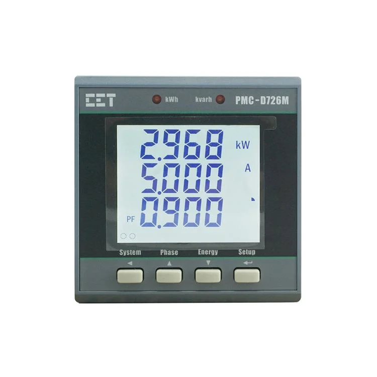 PMC-D726M72 DIN DIN en tres fases de la pantalla LCD digital RS-485 Modbus RTU kWh Medidor de potencia