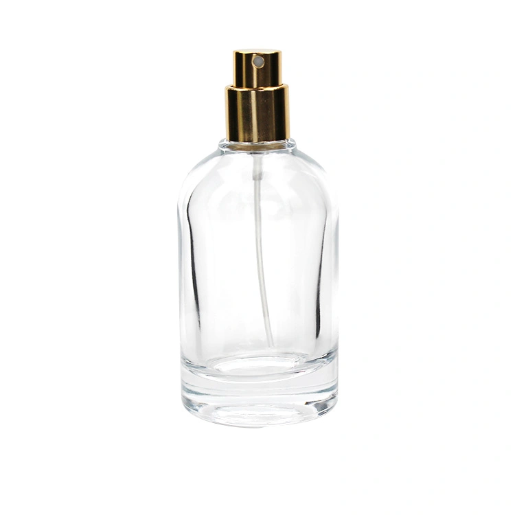 Flacon de parfum en verre rond de 30 ml 50 ml 100 ml en stock avec Couvercle noir