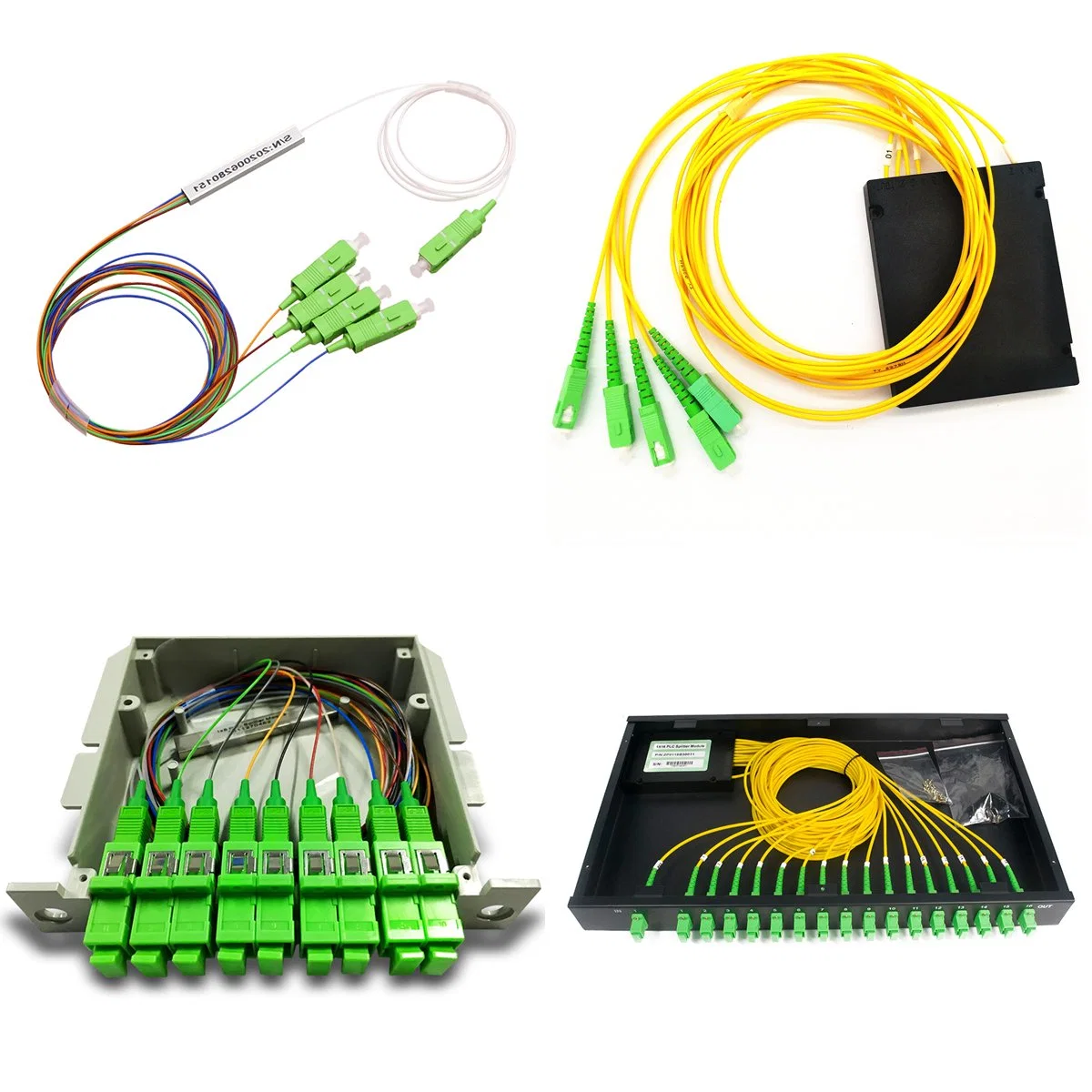 Divisor de fibra óptica 1X16 Caja ABS SC/UPC SC/APC Fibra óptica Divisor PLC