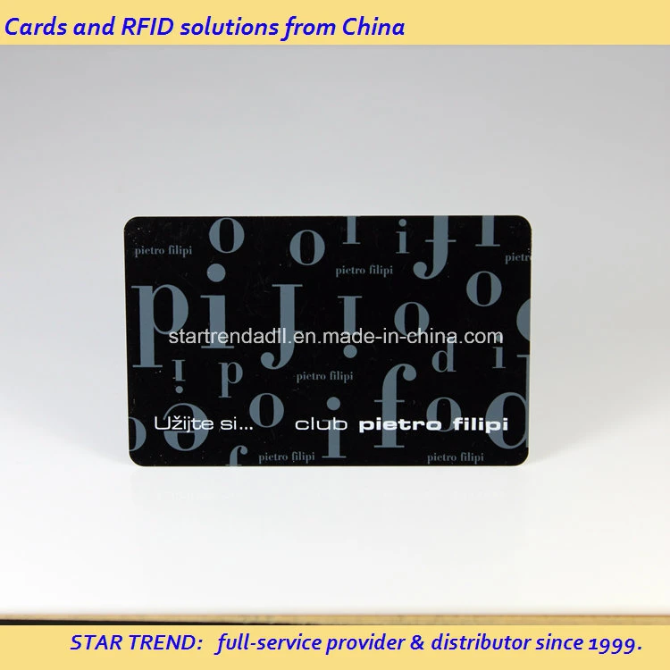 PVC/PET/Smart carte RFID de papier utilisé comme carte d'affaires, VIP, carte de membre de la carte, carte prépayée, carte-cadeau, carte d'accès, carte de jeu, carte de fidélité, carte ATM