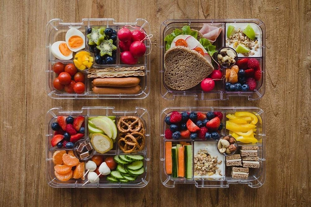 Aohea Lustige Blöcke Design BPA frei Kinder Bento Mittagessen Feld