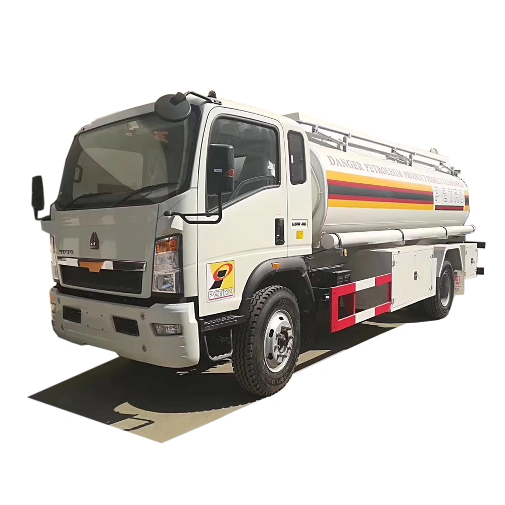 HOWO Refuel Petrol Tanker Petroleum Liquid Transport Delivery Truck with Oil Pump Bowser 10000 Liters