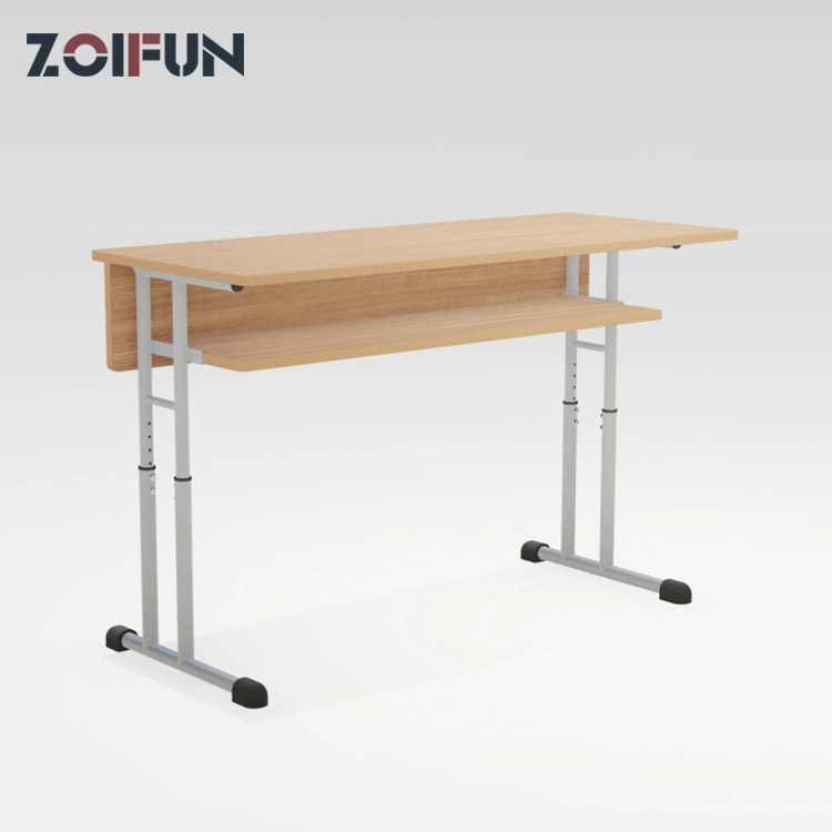 China Manufacture Factory Two Seats Double Person Table MDF Wooden Set School Study Student Equipment