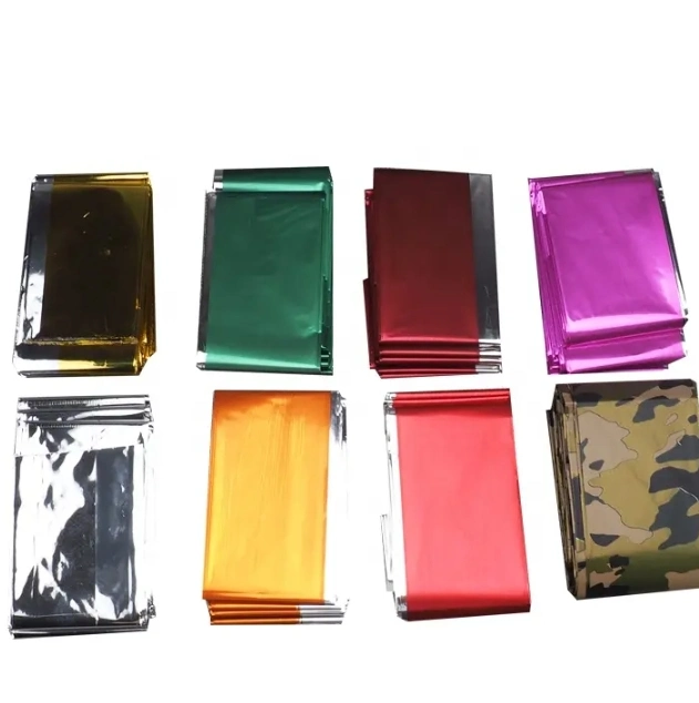 Camping Winter Fire Resistant Silver Foil Aluminum Double Face Emergency Thermal First Aid Blanket