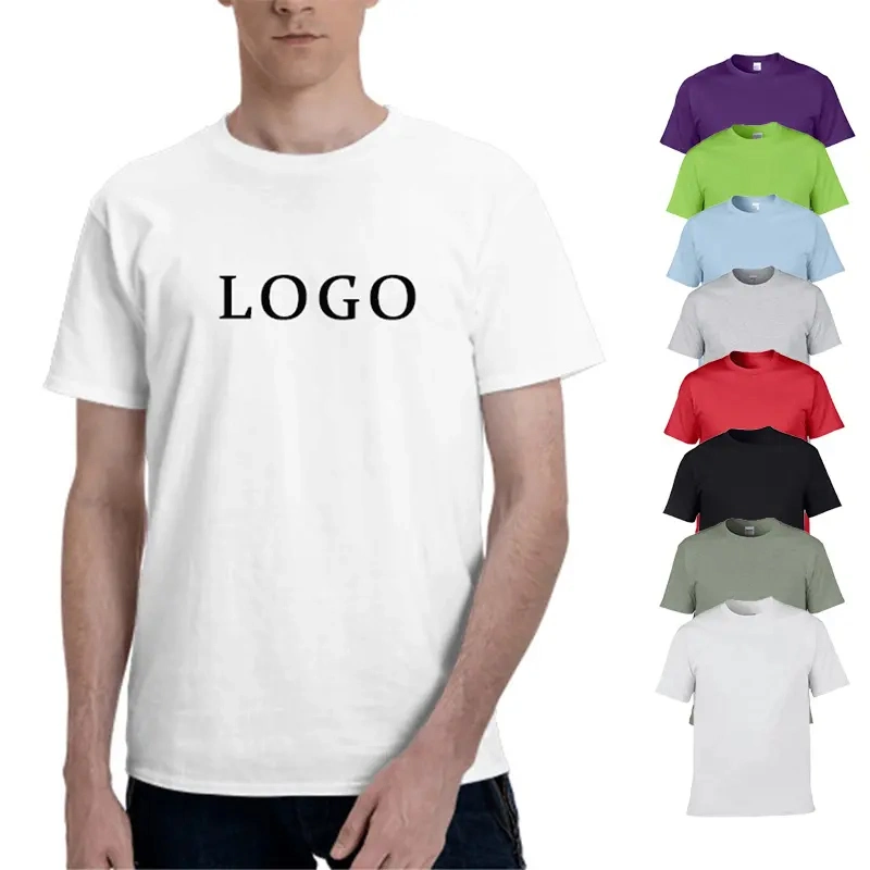 T-shirt vierge en été 95% bambou 5% élasthanne T-shirt en coton de bambou extensible pour homme Col rond T-shirt