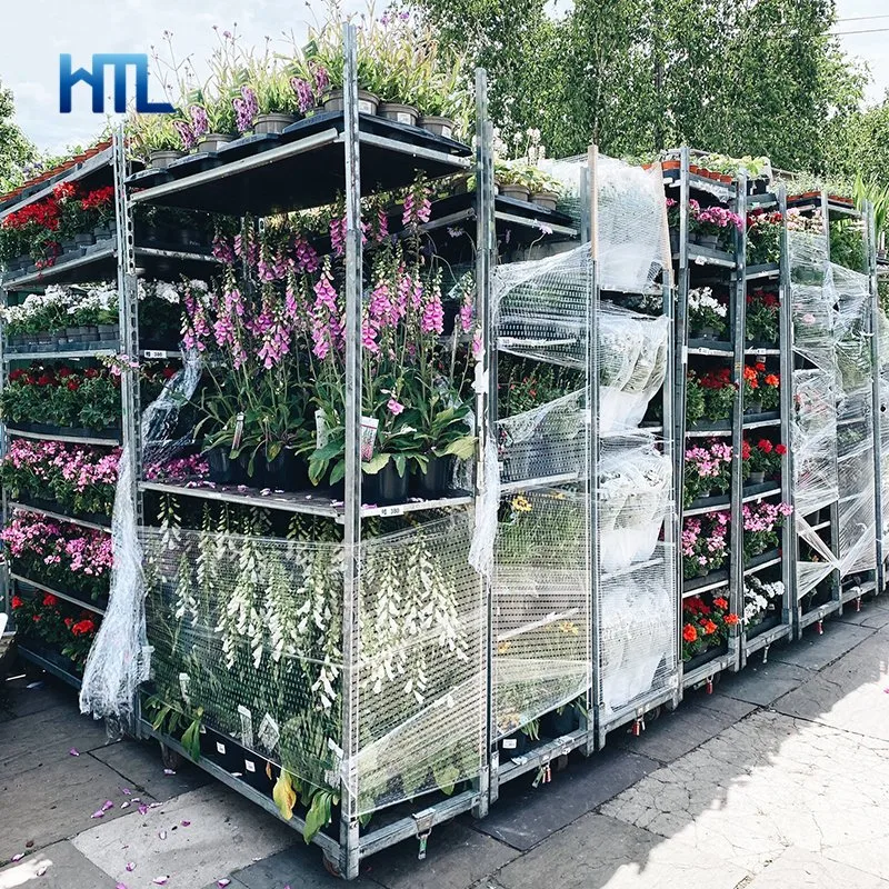 Galvanizados a quente Cogumelo prateleira móvel carrinhos de Flores dinamarquesa da fábrica