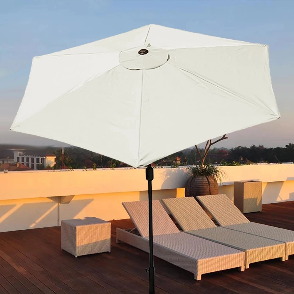 2,7/3meter Sonnenschirm auswechselbares Tuch Falten Sonnenschirm UV Sonnenschirm Segel Outdoor Garten Terrasse Strand Sonnenschirm Abdeckung Vordach Kein Ständer