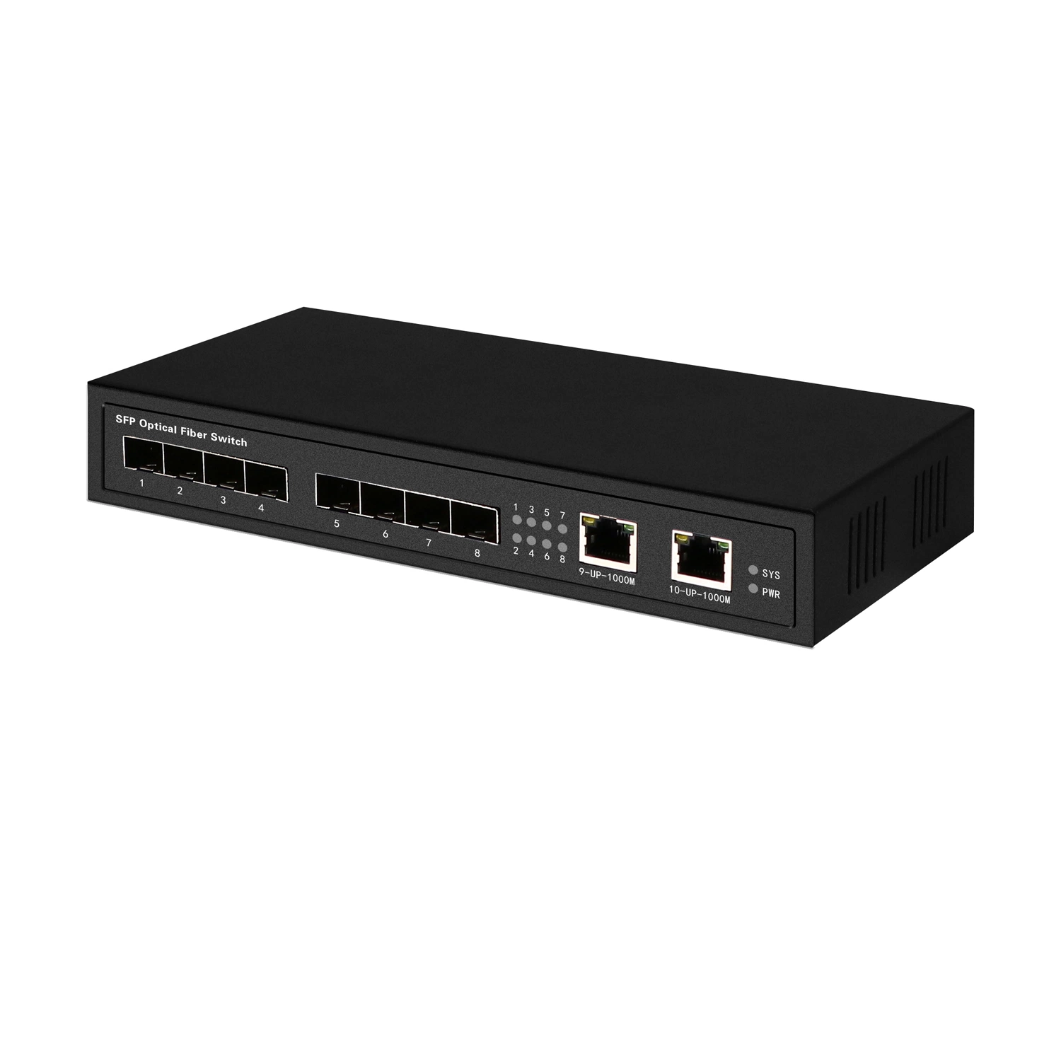 8SFP and 2 Giga RJ45 Uplink Network Fiber Switch Full Gigabit