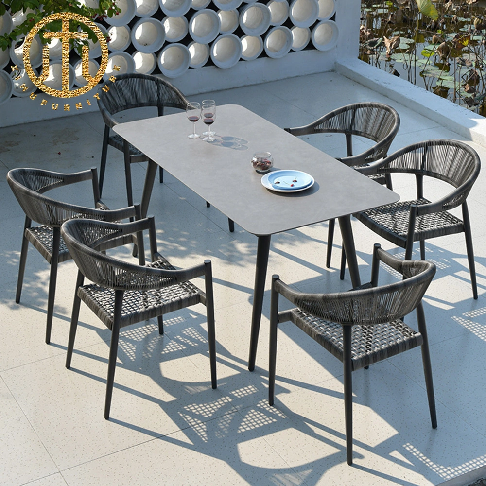 Outdoor Balcony Rattan Chair Hotel Outdoor Courtyard Garden Sun Room Terrace Nordic Leisure Table and Chair Coffee Outdoor Chair