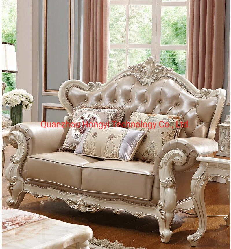 Royale Traditional Luxury Wood Trim Sofa Set Rococo Living Room Furniture