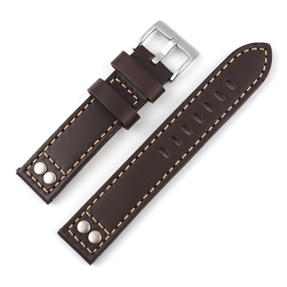 Factory Price Custom Design 20mm Leather Watch Bands Black Leather Watch Strap for Iwc