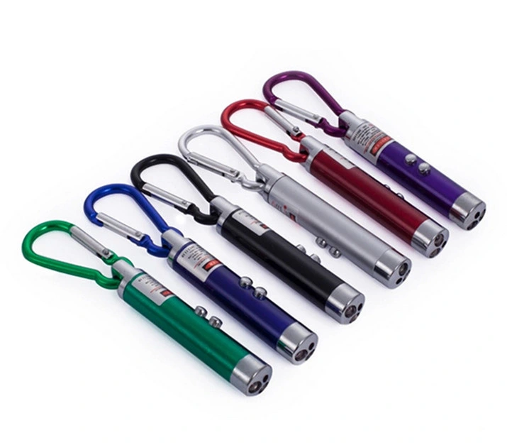 Promotional LED UV Laser Keychain Light Laser LED Keychain with Mountain Climing Hook