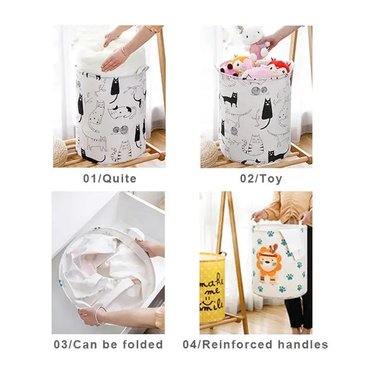 Custom Waterproof Folding Laundry Hamper Collapsible Canvas Laundry Basket