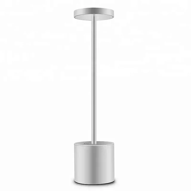 New Aluminium Wireless Cordless Table Light Rechargeable Batter USB LED Hotel Bar Bedside Lighting Restaurant Dinner Touch Sensor Dimmable Auto Timer Table Lamp