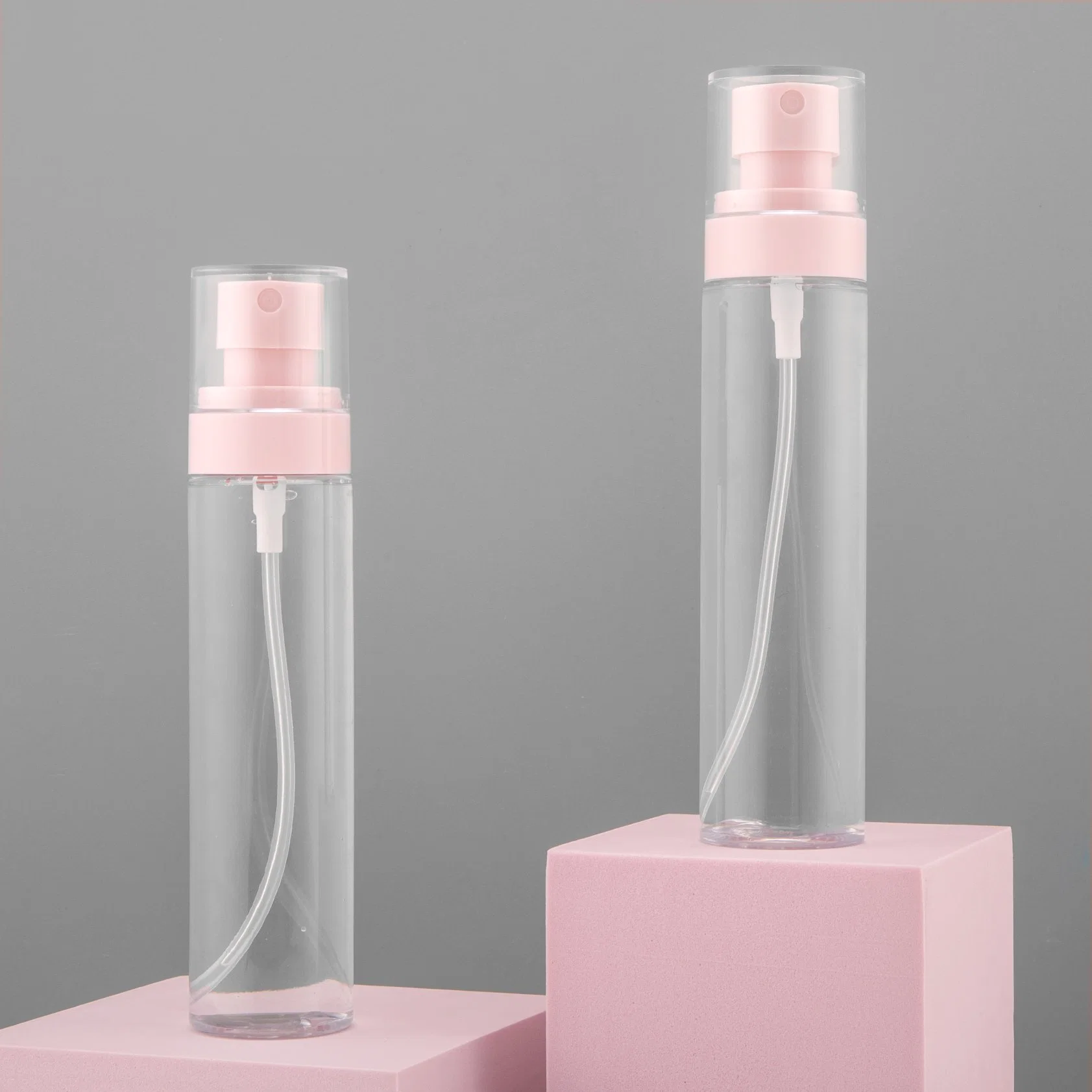 Vente en gros cosmétique emballage transparent Rose vaporisateur bouteille en plastique