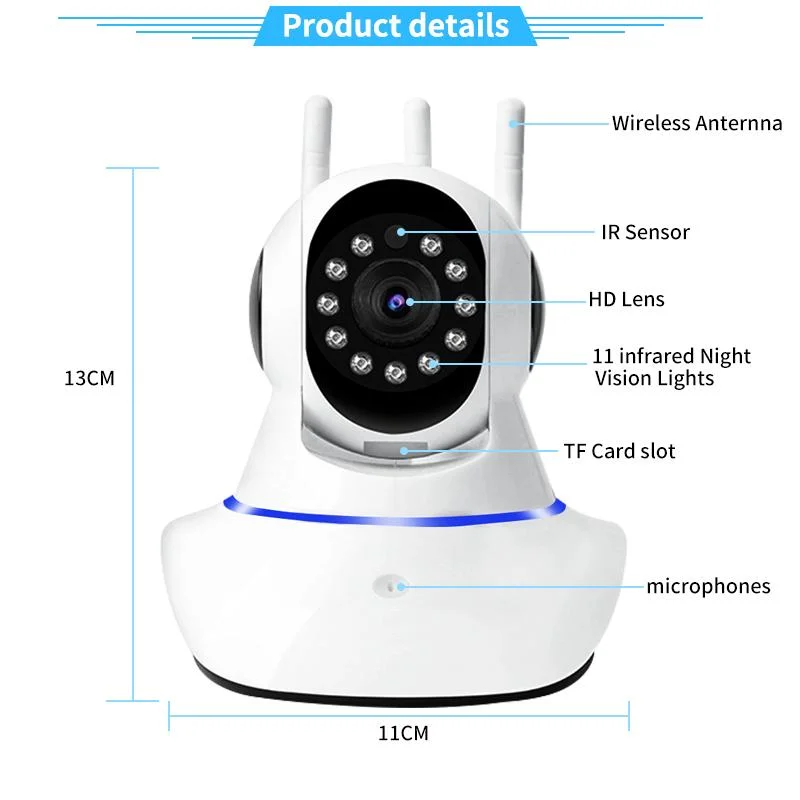 Casa inteligente en el interior de la cámara inalámbrica WiFi Monitor Baby Care de audio de 1MP cámara Baby Monitor Audio