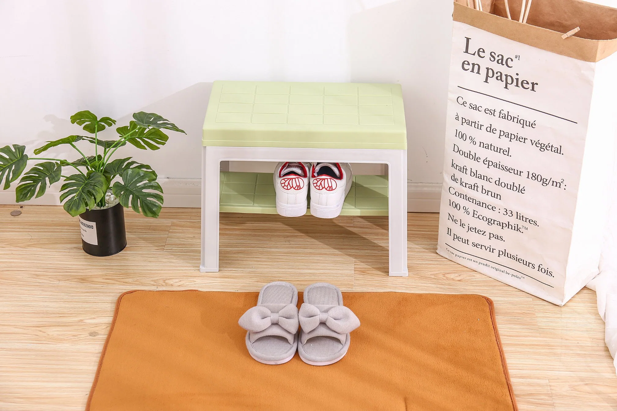 Home Multi-Function Child Single Seat Stool Storage Box Shoe Bench