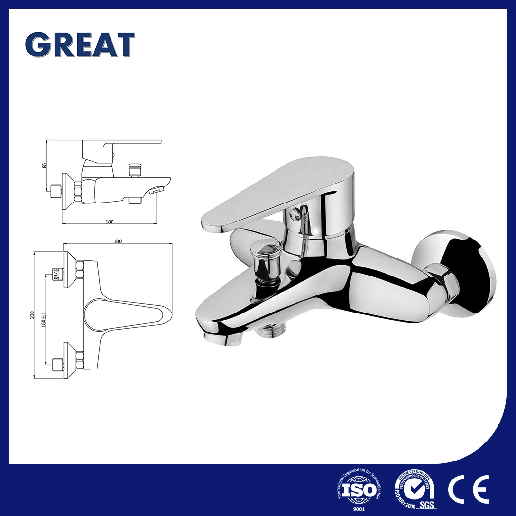 Grande salle de bains avec robinet de vidange griffe en usine à remous Faucet GL9303A93 Chrome robinet du bain à levier unique de la Chine et de la Corrosion Rust-Resistant baignoire robinet avec répartiteur