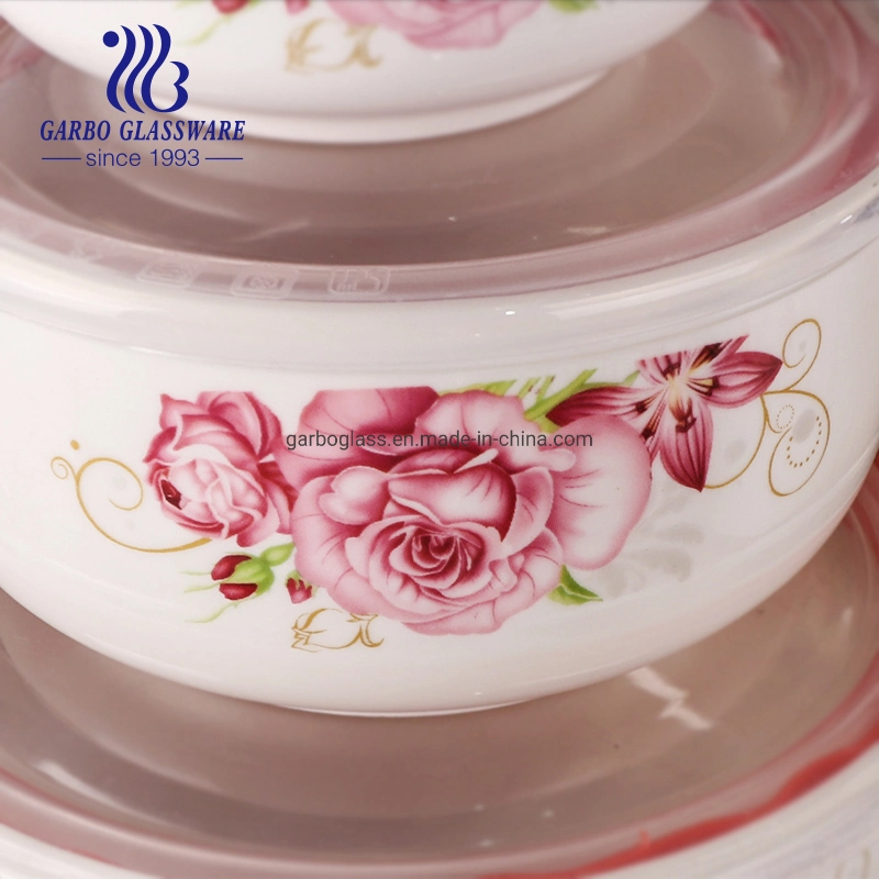 2000ml/1360ml/880ml Factory 3 PCS Set Ceramic Porcelain Bowl Sets with Lids Salad Fruit Mixing Bowl Ceramic Dinner Set with Plastic Lid and Air Hole