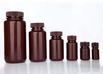 Labware PP Linerless Closure, Amber, with Wide Mouth Reagent Container for Chemicals 250ml HDPE Bottle