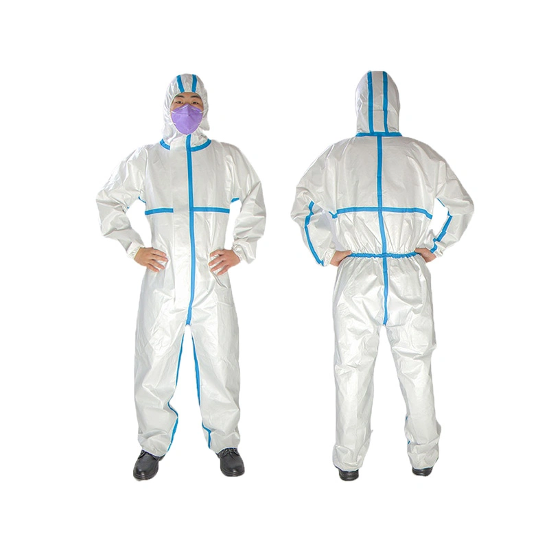 FDA En13485 White Waterproof Disposable Steriled Medical Protective Clothing Free Sample Avaiable OEM Factory Supply PPE Coverall