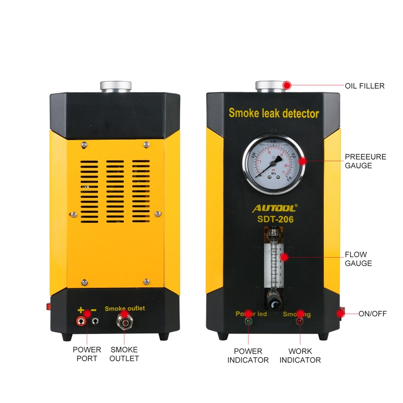 Autool Sdt-206 alquiler de máquinas de humo el humo de reparación de automóviles automóviles Localizador de fugas de detector de fugas de diagnóstico automotriz Sdt206