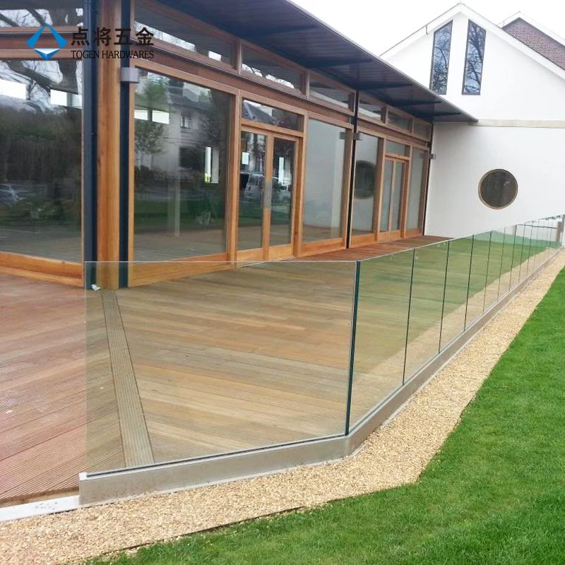 Flooring Aluminum U Channel Frameless Veranda Glass Railings