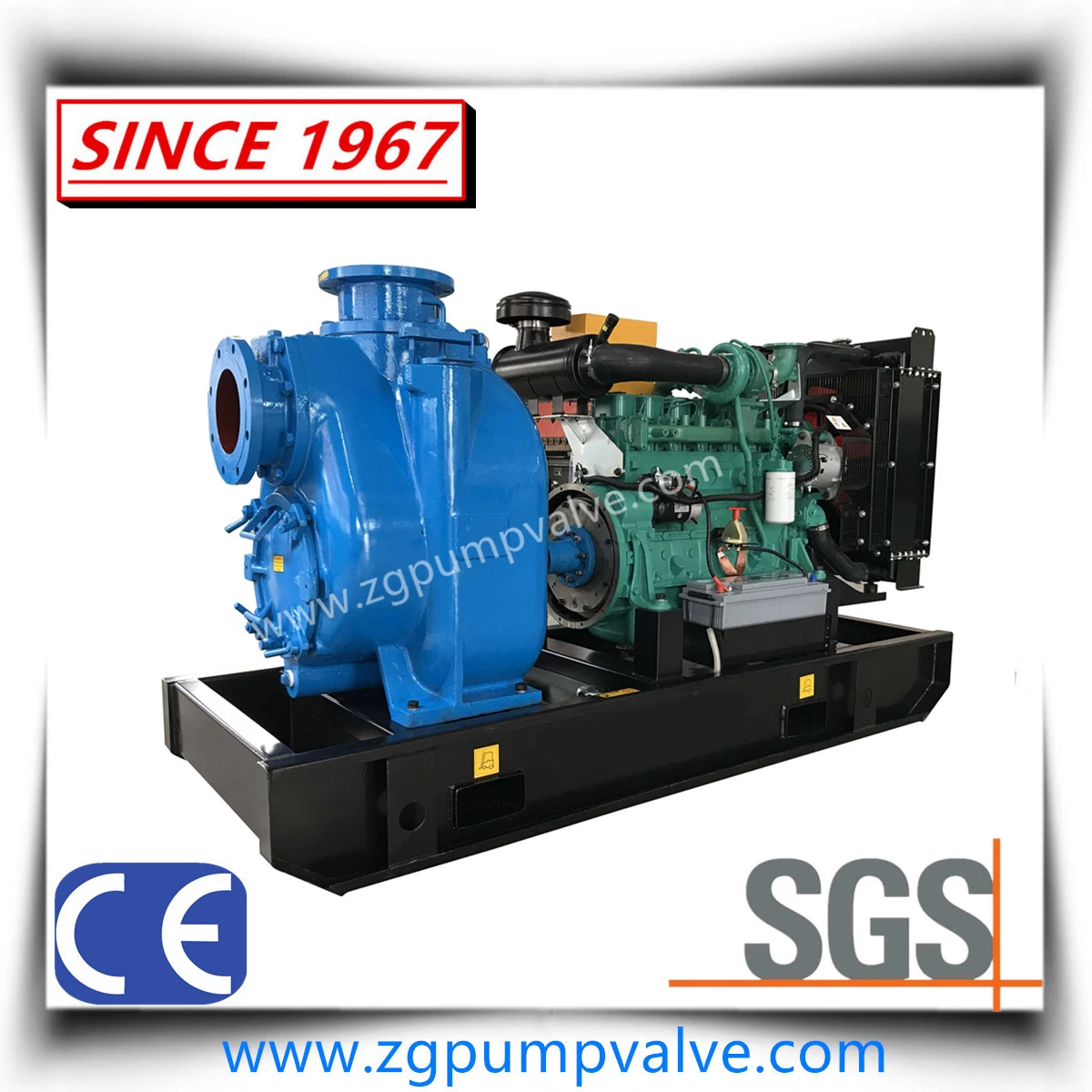 T&U Series Stainless Steel American Technology Movable Diesel Centrifugal Self-Priming Pump Heavy Duty Solids-Handling with Trailer