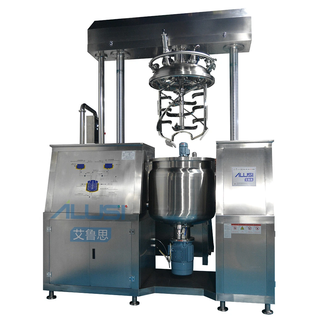 Food Grade Stainless Steel Trolley Vacuum Emulsion Tank Mixer Chemical Liquid Emulsifier Mixing Tank with Removable Wheels